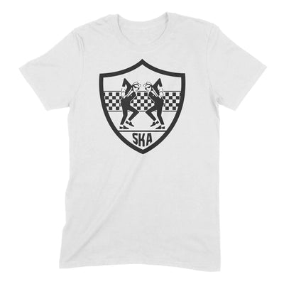 Ska Dancers Shield 2 Tone Rude Boy Men's T-Shirt L / White