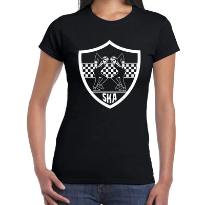 Ska Dancers Shield 2 Tone Rude Boy Women's T-Shirt M / Black