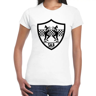 Ska Dancers Shield 2 Tone Rude Boy Women's T-Shirt M / White