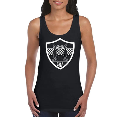 Ska Dancers Shield 2 Tone Rude Boy Women's Vest Tank Top XXL / Black