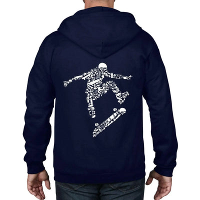 Skateboarder Full Zip Hoodie XL / Navy Blue
