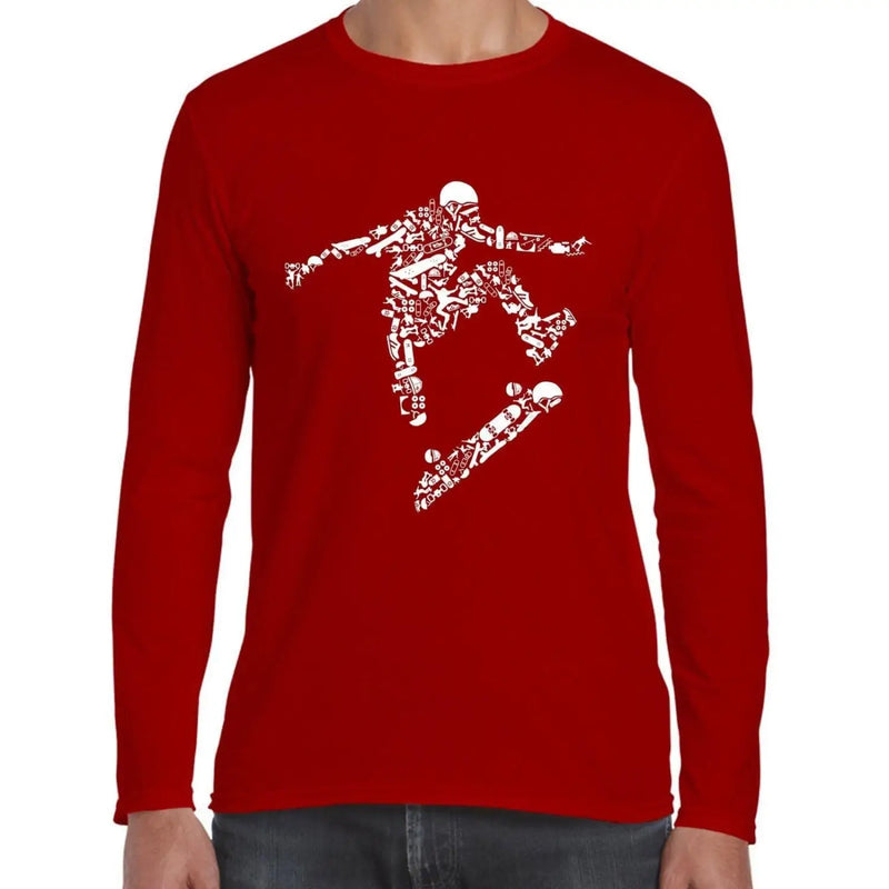 Skateboarder Long Sleeve T-Shirt XXL / Red