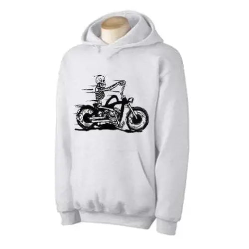 Skeleton Biker Hoodie XL / Light Grey