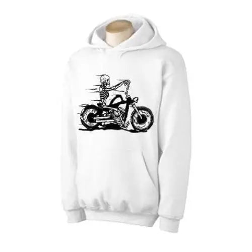 Skeleton Biker Hoodie XL / White