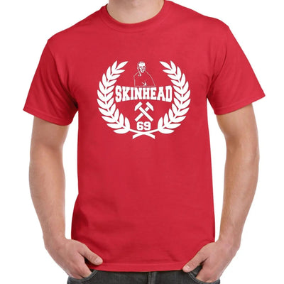 Skinhead 69 Laurel Leaf Logo Men's T-Shirt S / Red