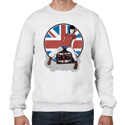 Skinhead Girl Union Jack Men's Sweatshirt Jumper XXL / White