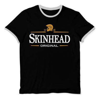 Skinhead Original Logo Men's Contrast Contrast Ringer T-Shirt M / Black