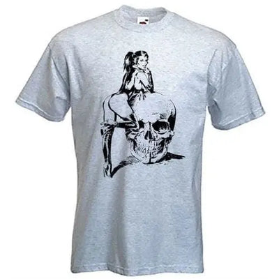 Skull Girl Mens T-Shirt L / Light Grey