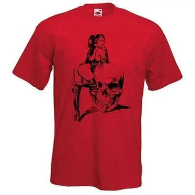 Skull Girl Mens T-Shirt L / Red