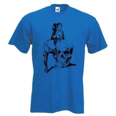 Skull Girl Mens T-Shirt L / Royal Blue