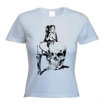 Skull Girl Women's T-Shirt XL / Light Grey