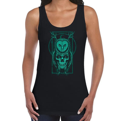 Skull Owl Hipster Women's Tank Vest Top XXL