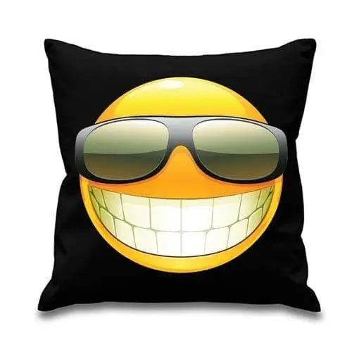 Smiley Face Acid House Cushion Black