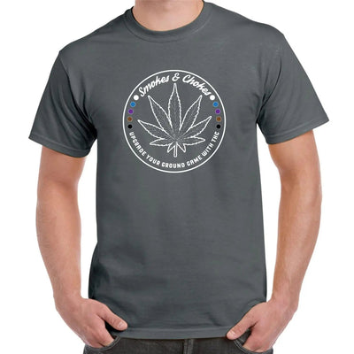 Smokes and Chokes BJJ Karate Marijuana Men's T-Shirt XL / Charcoal Grey