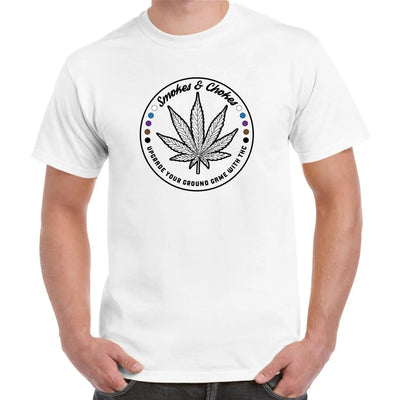 Smokes and Chokes BJJ Karate Marijuana Men's T-Shirt XL / White