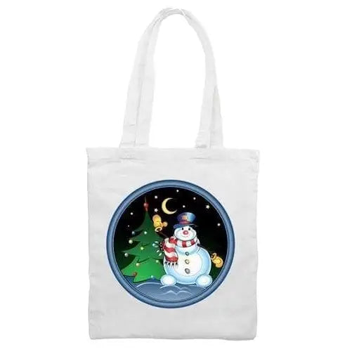 Snowman With Tree Christmas Shoulder Bag