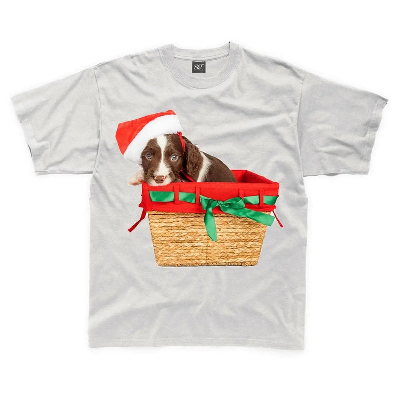 Springer Spaniel Santa Claus Father Christmas Kids T-Shirt 5-6