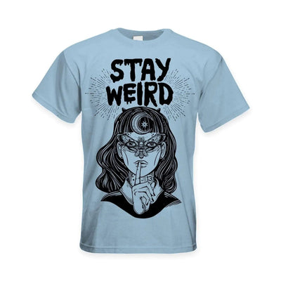 Stay Wierd Witch Girl Hipster Large Print Men's T-Shirt M / Light Blue