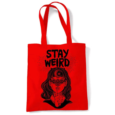 Stay Wierd Witch Girl Hipster Large Print Tote Shoulder Shopping Bag