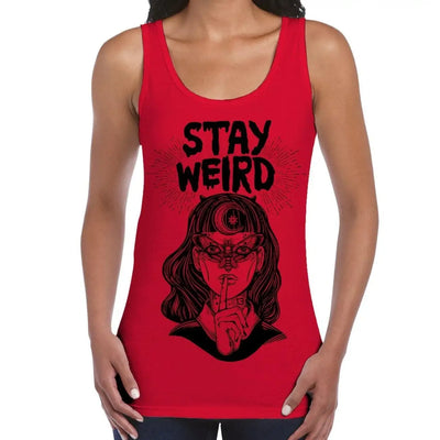 Stay Wierd Witch Girl Hipster Large Print Women's Vest Tank Top XXL / Red