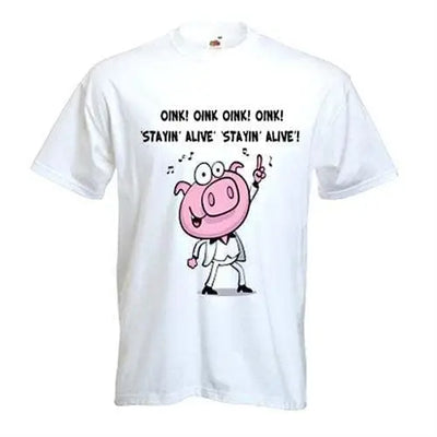 Stayin Alive Pig Mens Vegetarian T-Shirt
