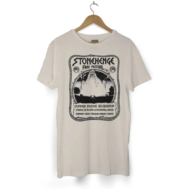 Stonehenge Free Festival Men’s T Shirt - XL / Cream - Mens
