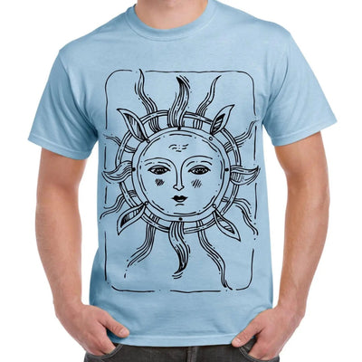 Sun Design Large Print Men's T-Shirt S / Light Blue