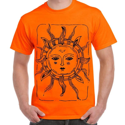 Sun Design Large Print Men's T-Shirt S / Orange