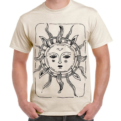 Sun Design Large Print Men's T-Shirt S / Cream