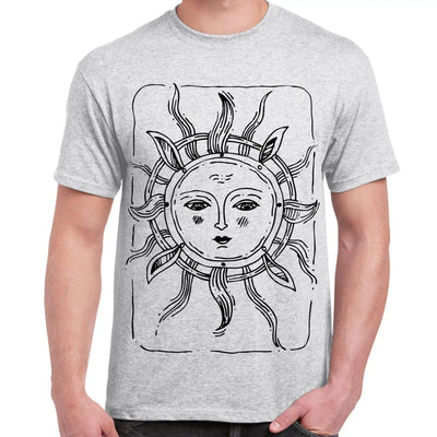 Sun Design Large Print Men's T-Shirt S / Light Grey