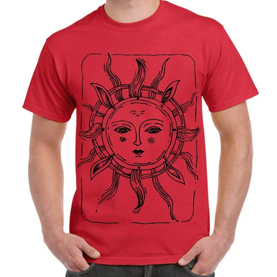 Sun Design Large Print Men's T-Shirt S / Red