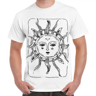 Sun Design Large Print Men's T-Shirt S / White