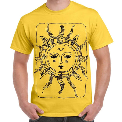 Sun Design Large Print Men's T-Shirt S / Yellow