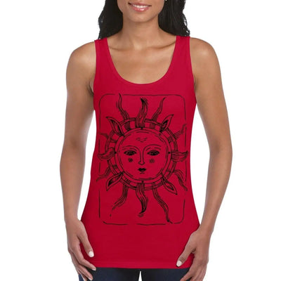 Sun Design Large Print Women's Vest Tank Top XL / Red