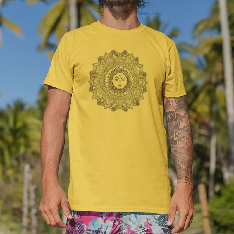 Sun Mandala Hipster Tattoo Large Print Men&