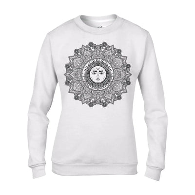 Sun Mandala Tattoo Hipster Women's Sweatshirt Jumper XL / White