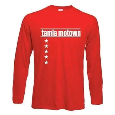 Tamla Motown Records Stars Logo Long Sleeve T-Shirt XXL / Red