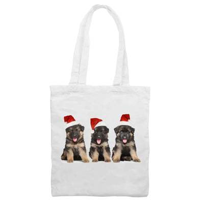 Three Christmas German Shepherds Puppies Tote Shoulder Shopping Bag