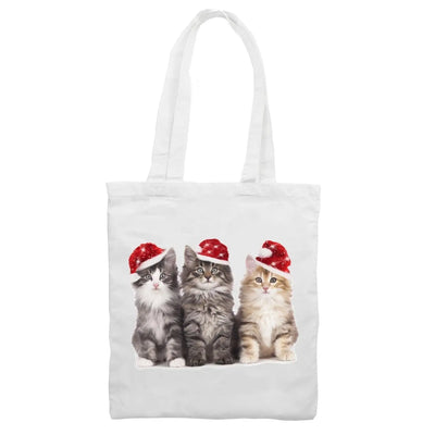 Three Christmas Kittens Tote Shoulder Shopping Bag