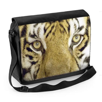 Tiger Eyes Close Up Laptop Messenger Bag