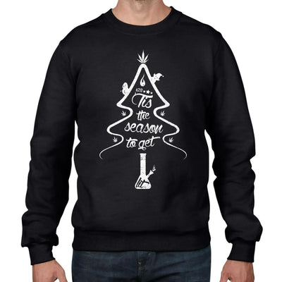 Tis The Season To Get Lit Christmas Men's Sweatshirt Jumper S / Black