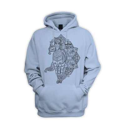 Tribal Horse Tattoo Men's Pouch Pocket Hoodie Hooded Sweatshirt L / Light Blue
