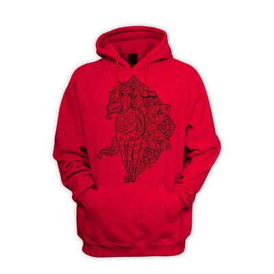 Tribal Horse Tattoo Men's Pouch Pocket Hoodie Hooded Sweatshirt L / Red