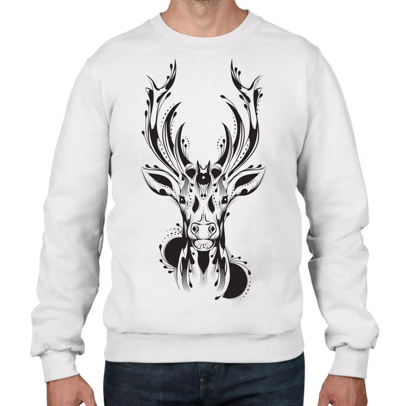 Tribal Stags Head Tattoo Hipster Men&