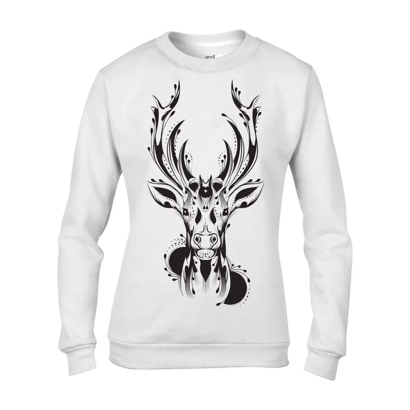 Tribal Stags Head Tattoo Hipster Women&