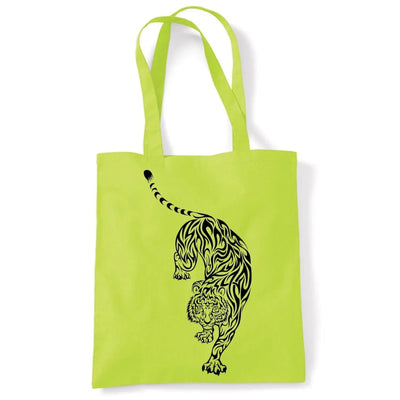 Tribal Tiger Tattoo Large Print Tote Shoulder Shopping Bag