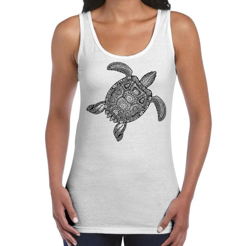 Tribal Turtle Tattoo Hipster Large Print Women&