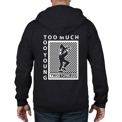 Two Tone Too Much Too Young Logo Full Zip Hoodie XXL / Black