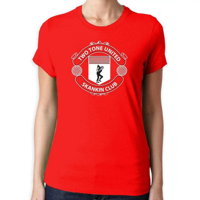 Two Tone United Skankin Club Women's T-Shirt S / Red