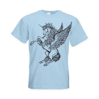 Unicorn Large Print Men's T-Shirt L / Light Blue